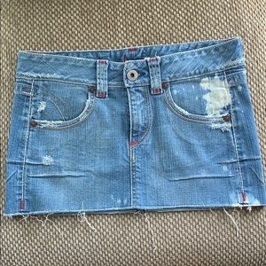 Blue Tattoo Micro Mini Denim Skirt